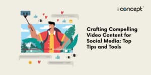 A graphical representation of a video on a web browser featuring a travelling influencer - I Concept Singapore