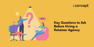 An abstract illustration of three people having a conversation - I Concept Singapore