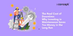 Abstract illustration of workers fixing up a website - I Concept Singapore