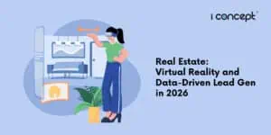 A woman in a VR headset viewing a house - I Concept Singapore