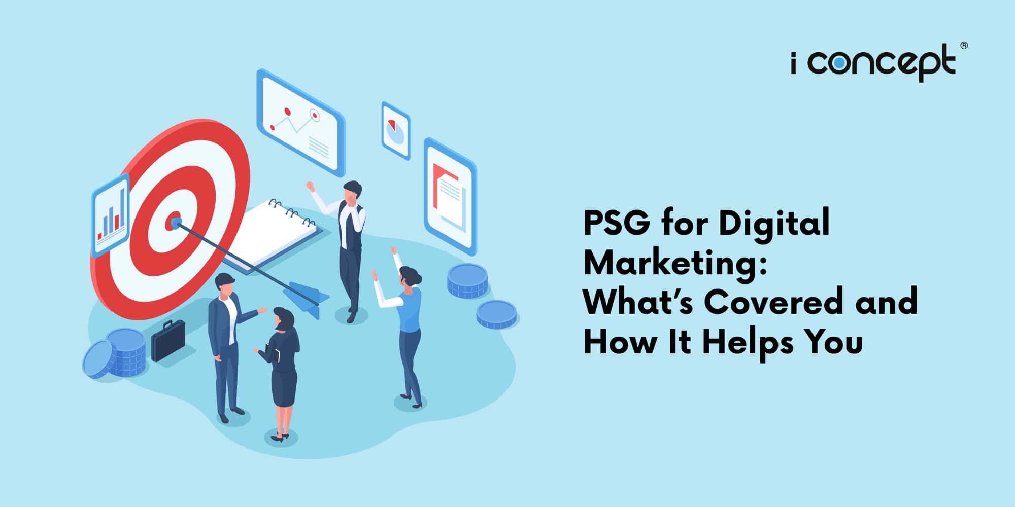 An abstract representation of a professional team discussing targets and performance - I Concept Singapore