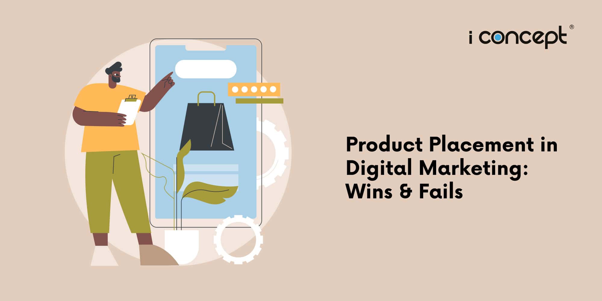 An abstract illustration of a professional checking on a product that is online - I Concept Singapore