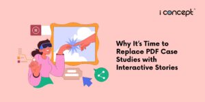 Abstract illustration of a user interacting with a screen - I Concept Singapore