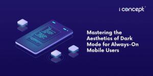 Abstract illustration of a phone in dark mode - I Concept Singapore