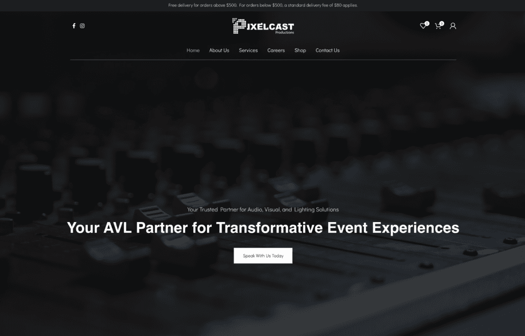 Pixelcast Website 1